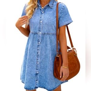 Women’s tiered short sleeved denim dress. Size XL. NWT.